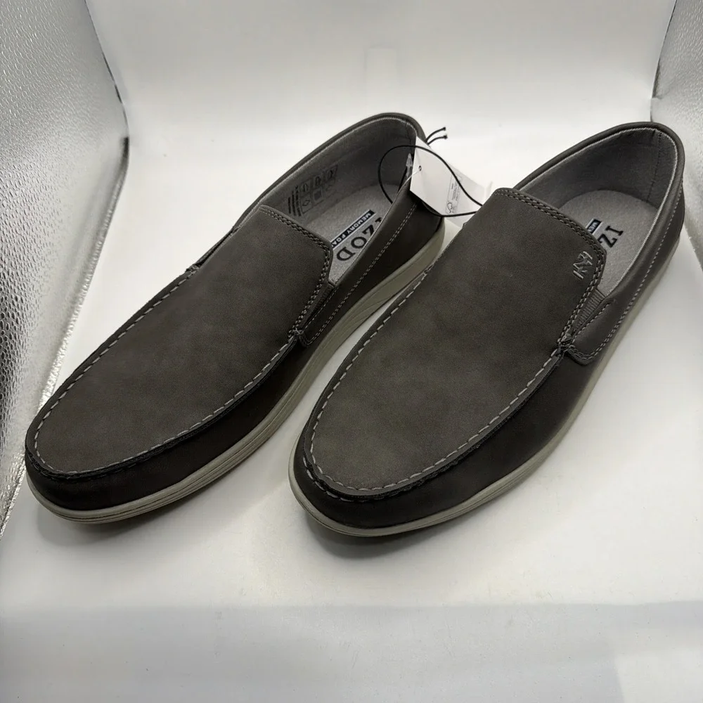 Izod Mens Seapoint Gray Sneaker Slip On Boat Beach Shoe Memory Foam. New Size 10